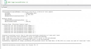 Output from log4.JournalPrinter call